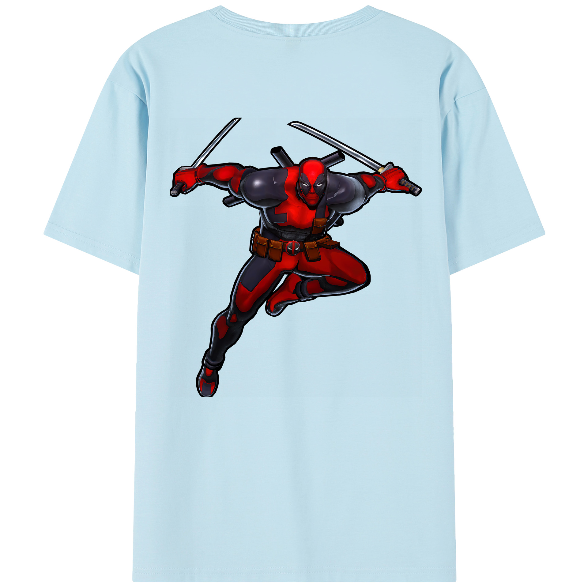 （画像用） Deadpool デッドプール 綿100％半袖Tシャツ（背面プリント）